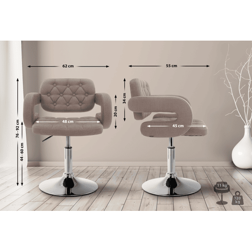 Butaca Lounge Dublin en Tela Gris topo 55X62X76 cm Butaca Lounge Dublin en Tela Gris topo 55X62X76 cm