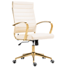 Silla de oficina Havanna en polipiel Simil cuero Crema 59X57X99 cm