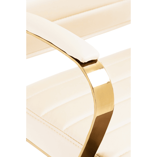 Silla de oficina Havanna en polipiel Simil cuero Crema 59X57X99 cm