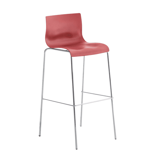 Pack de 2 Taburetes de Bar Hover de Plástico Rojo 48X43X100 cm Pack de 2 Taburetes de Bar Hover de Plástico Rojo 48X43X100 cm
