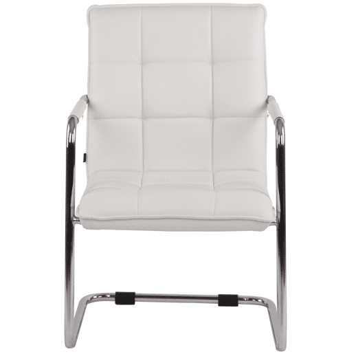 Silla De Conferencia Gandia En Cuero Sintético Simil cuero Blanco 64X57X89 cm