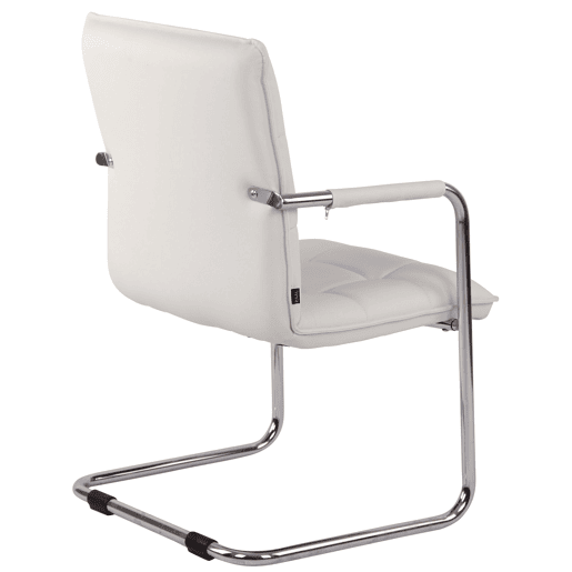 Silla De Conferencia Gandia En Cuero Sintético Simil cuero Blanco 64X57X89 cm