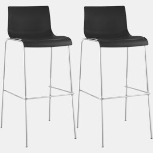 Pack de 2 Taburetes de Bar Hover de Plástico Negro 48X43X100 cm