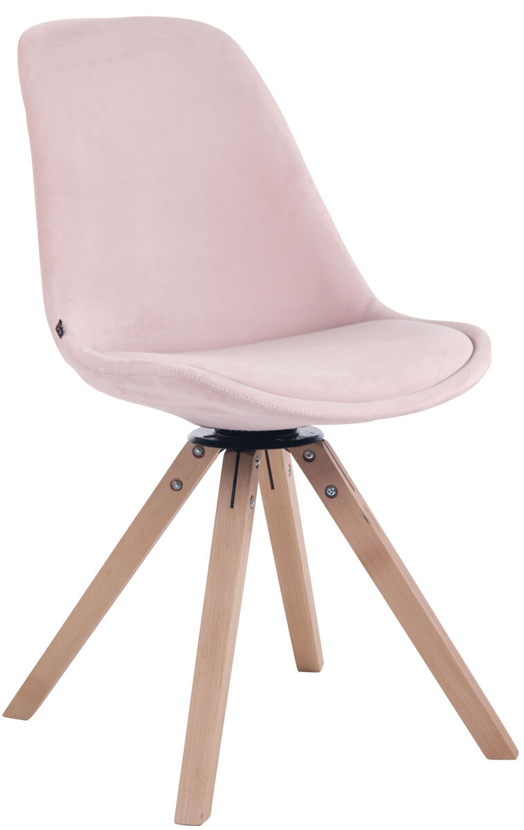 Silla troyes square en terciopelo rosado 56x48x84 cm