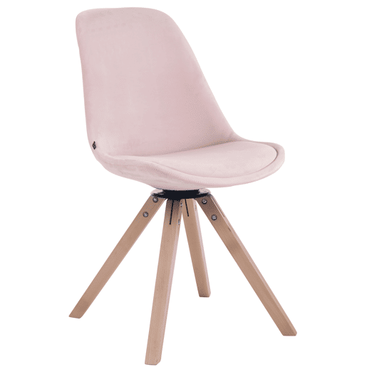 Silla Troyes Square En Terciopelo Rosado 56X48X84 cm