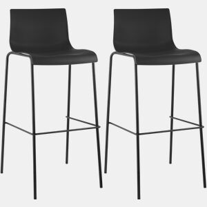 Pack de 2 Taburetes de Bar Hover de Plástico Negro 48X43X100 cm