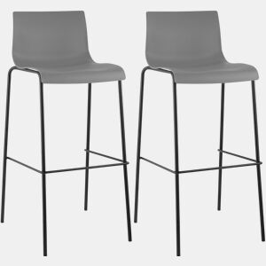 Pack de 2 Taburetes de Bar Hover de Plástico Gris 48X43X100 cm