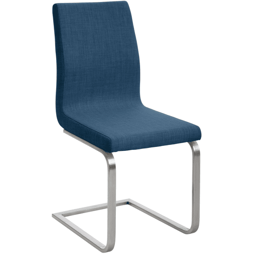Silla de comedor Belfort de tela Azul 50X40X90 cm