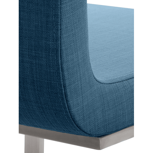 Silla de comedor Belfort de tela Azul 50X40X90 cm
