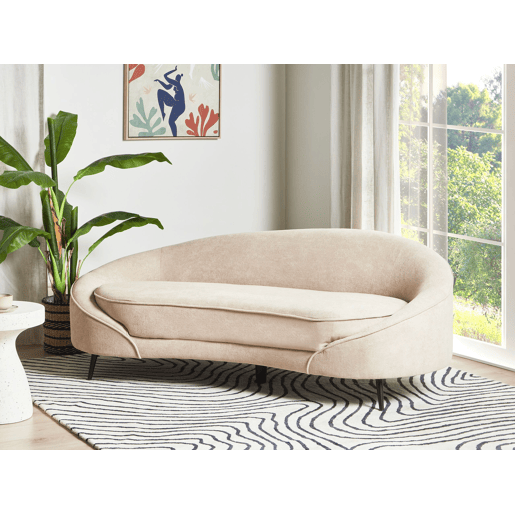 Sofá SAVAR Bouclé Creme 3 lugares Sofá SAVAR Bouclé Creme 3 lugares