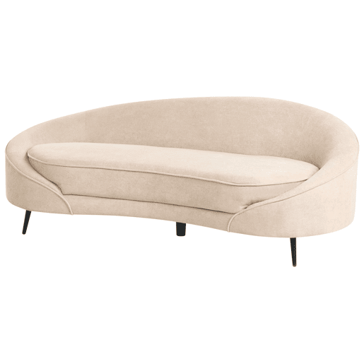 Sofá SAVAR Bouclé Creme 3 lugares Sofá SAVAR Bouclé Creme 3 lugares