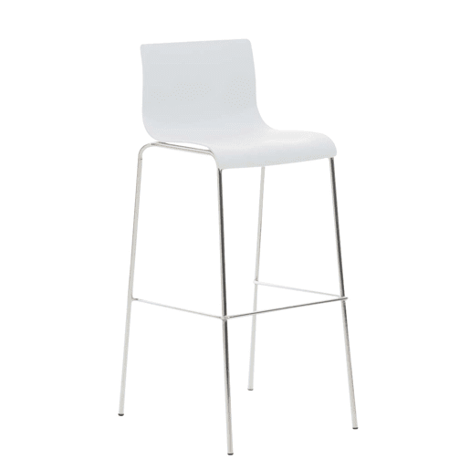Pack de 2 Taburetes de Bar Hover de Plástico Blanco 48X43X100 cm
