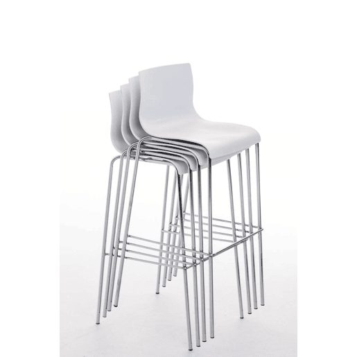 Pack de 2 Taburetes de Bar Hover de Plástico Blanco 48X43X100 cm