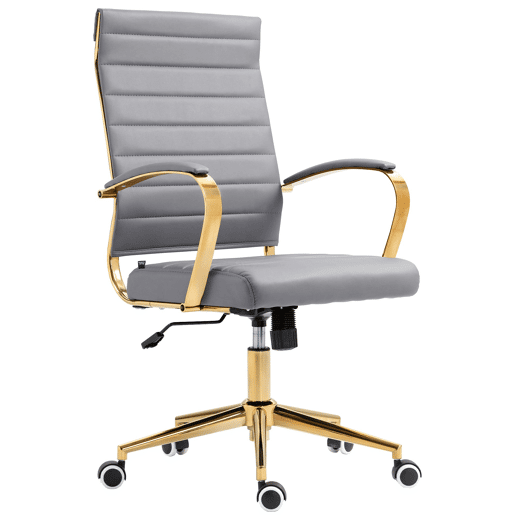 Silla de oficina Havanna en polipiel Simil cuero Gris 59X57X99 cm