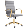 Silla de oficina Havanna en polipiel Simil cuero Gris 59X57X99 cm