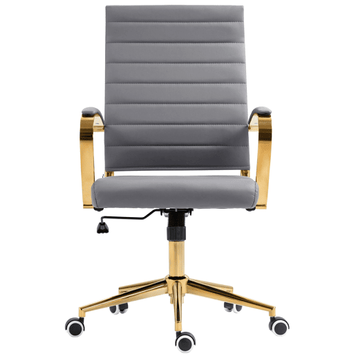 Silla de oficina Havanna en polipiel Simil cuero Gris 59X57X99 cm
