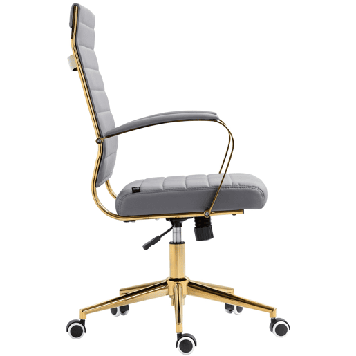Silla de oficina Havanna en polipiel Simil cuero Gris 59X57X99 cm