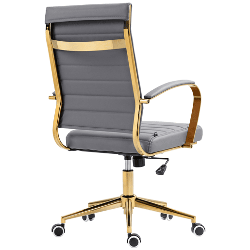 Silla de oficina Havanna en polipiel Simil cuero Gris 59X57X99 cm