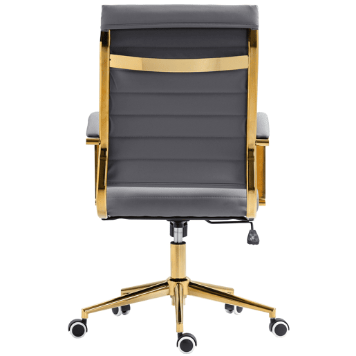 Silla de oficina Havanna en polipiel Simil cuero Gris 59X57X99 cm