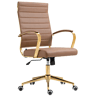 Silla de oficina Havanna en polipiel Simil cuero Marrón claro 59X57X99 cm