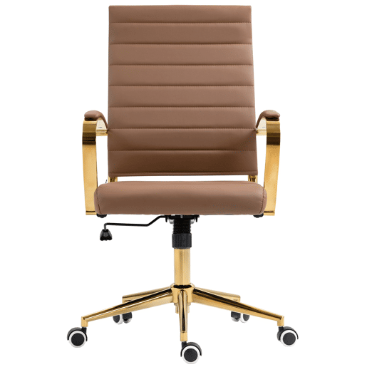 Silla de oficina Havanna en polipiel Simil cuero Marrón claro 59X57X99 cm