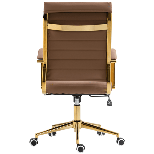 Silla de oficina Havanna en polipiel Simil cuero Marrón claro 59X57X99 cm