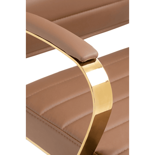 Silla de oficina Havanna en polipiel Simil cuero Marrón claro 59X57X99 cm