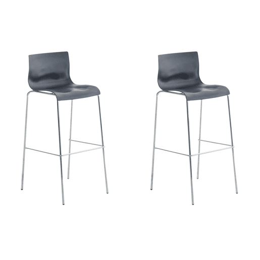 Pack de 2 Taburetes de Bar Hover de Plástico Gris 48X43X100 cm Pack de 2 Taburetes de Bar Hover de Plástico Gris 48X43X100 cm