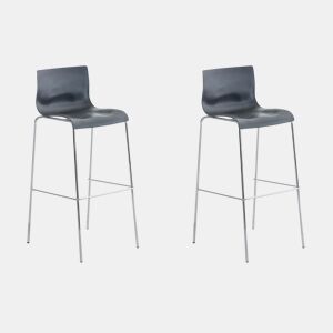 Pack de 2 Taburetes de Bar Hover de Plástico Gris 48X43X100 cm