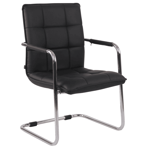 Silla De Conferencia Gandia En Cuero Sintético Simil cuero Negro 64X57X89 cm