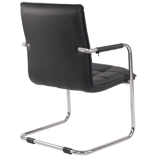 Silla De Conferencia Gandia En Cuero Sintético Simil cuero Negro 64X57X89 cm