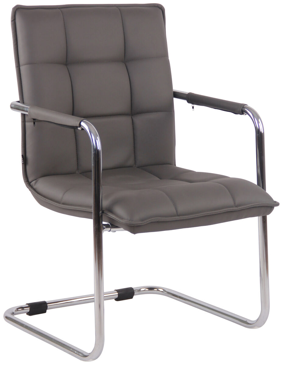Silla de conferencia gandia en  cuero sintético simil cuero gris 64x57x89 cm