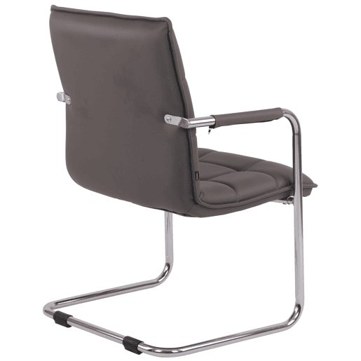 Silla De Conferencia Gandia En Cuero Sintético Simil cuero Gris 64X57X89 cm