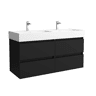 Móveis de banheiro Bequia 120cm + pia de cerâmica | Preto fosco | 120x45x66
