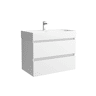 Móveis de banheiro Bequia 100cm + pia de cerâmica | Cor branco fosco | 100x45x66