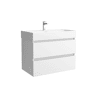 Móveis de banheiro Bequia 80cm + pia de cerâmica | Cor branco fosco | 80x45x66