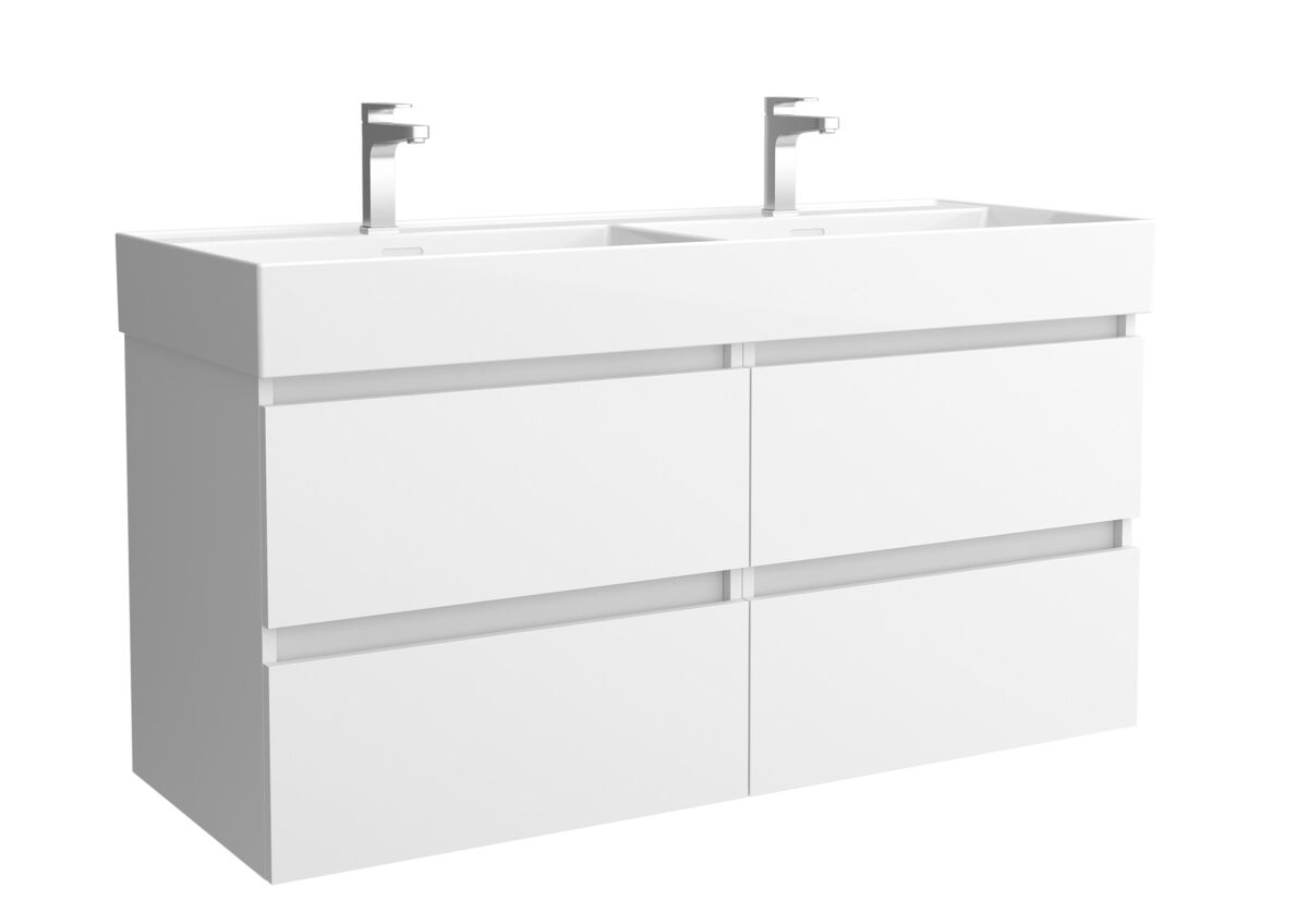 Mueble de baño bequia 120cm + lavabo cerámica | blanco mate|120x45x66