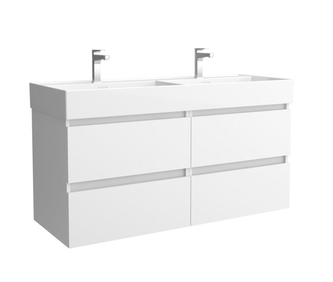 Mueble de baño bequia 120cm + lavabo cerámica | blanco mate|120x45x66