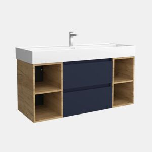 Móveis Bequia 120cm + 2 Móveis de Arrumação Centrados + Lavatório Cerâmico |120x45x66