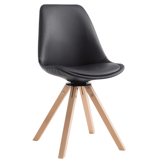 Silla de Visita Calais Square Simil cuero Negro 56X48X84 cm