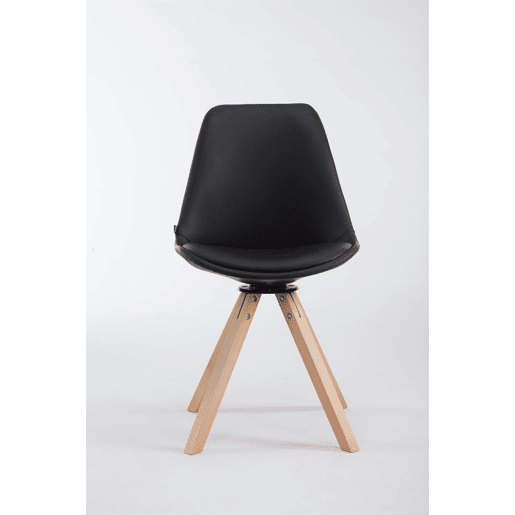 Silla de Visita Calais Square Simil cuero Negro 56X48X84 cm