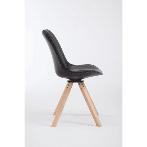 Silla de Visita Calais Square Simil cuero Negro 56X48X84 cm