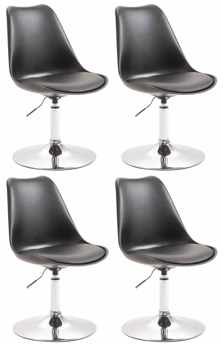 Set de 4 sillas de comedor maverick con pie de trompeta plástico negro 57x48x76 cm