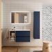 Mueble de baño 2 cajones 2 huecos con Lavabo integrado 90 Mueble de baño 2 cajones 2 huecos con Lavabo integrado 90 Azul