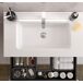 Mueble de baño 2 cajones 2 huecos con Lavabo integrado 90 Mueble de baño 2 cajones 2 huecos con Lavabo integrado 90 Azul