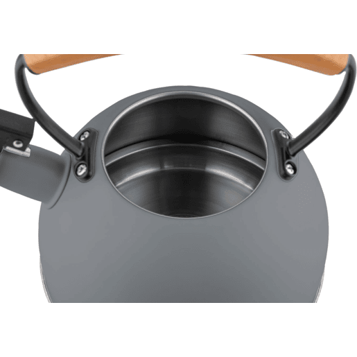 Briebe Nordic Chaleira de Indução com Apito, 2,3 L, Aço Inox, Vitrocerâmica, Gás, Cabo de Madeira, , Cinza