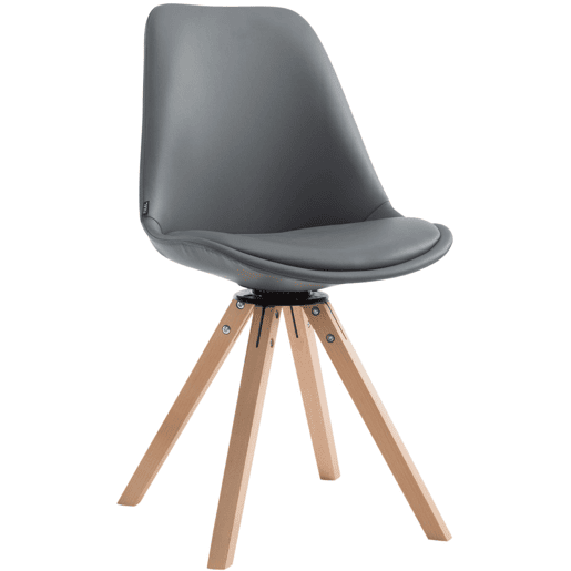 Silla de Visita Calais Square Simil cuero Gris 56X48X84 cm