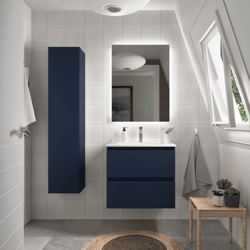 Móveis de banheiro Bequia 70cm + pia de cerâmica |Cor azul acetinado|70x45x54 Móveis de banheiro Bequia 70cm + pia de cerâmica |Cor azul acetinado|70x45x54