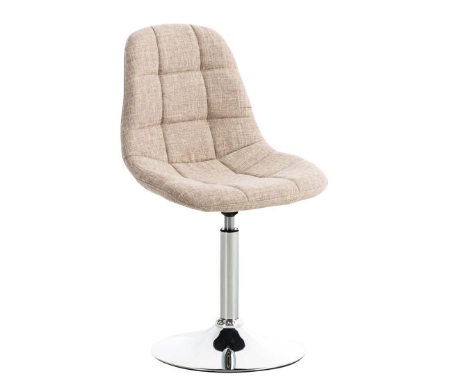 Silla lounge emil en tela crema 52x48x84 cm