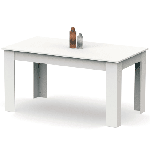 Briebe Opal Mesa Comedor Madera, Salón o Cocina para 4 - 6 Personas 77x140x80 cm, Muebles Diseño Moderno, , Blanco